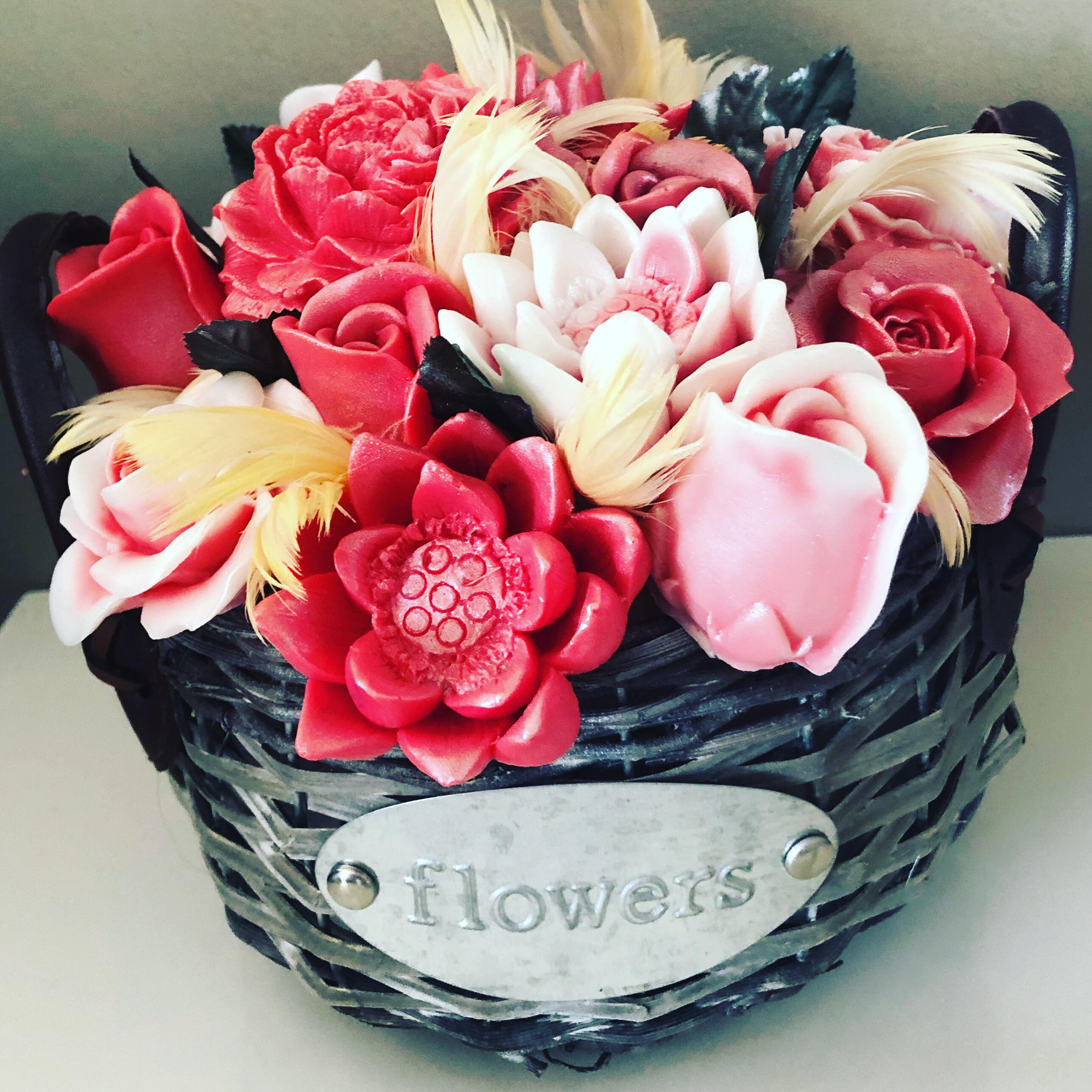 Mýdlová kytice - červená